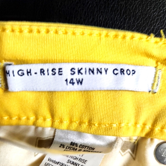 NWT Crown & Ivy NWT Yellow crop essential signature pants womens 14W - Picture 3 of 6